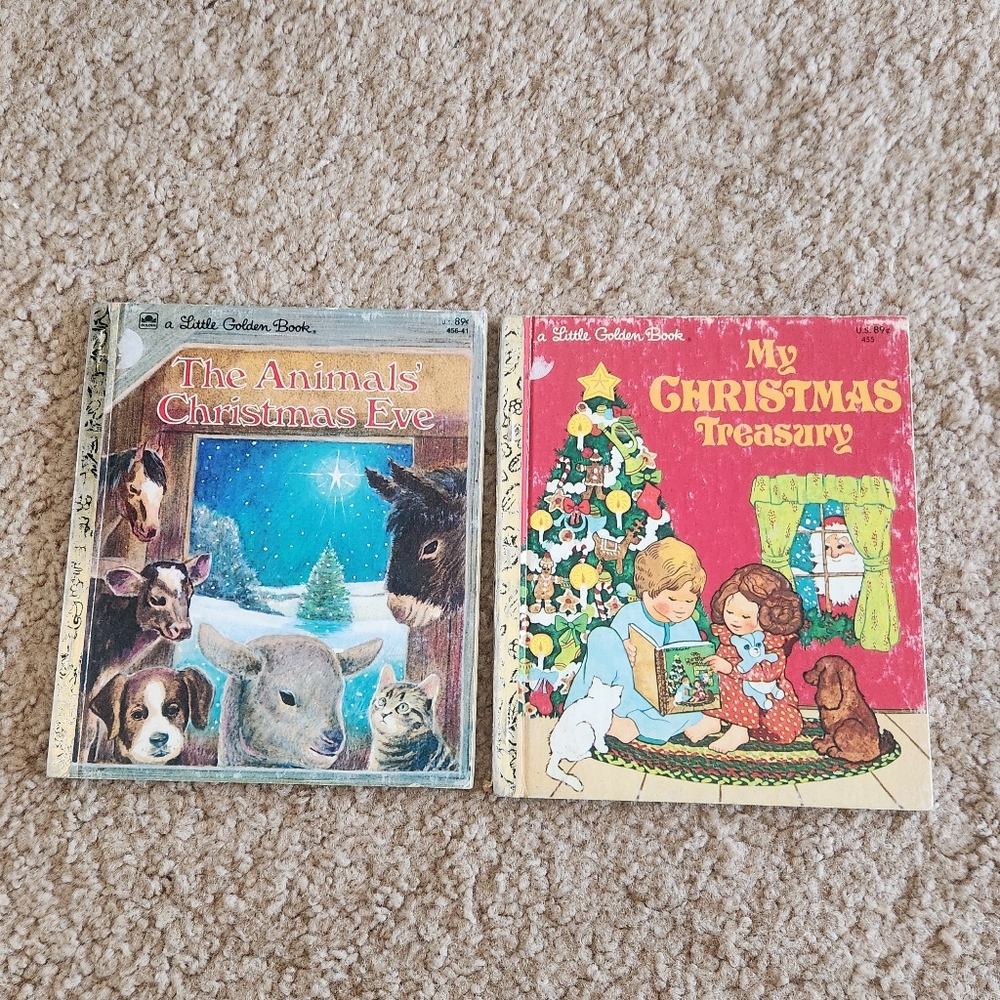 2 Vintage Christmas Little Golden Books